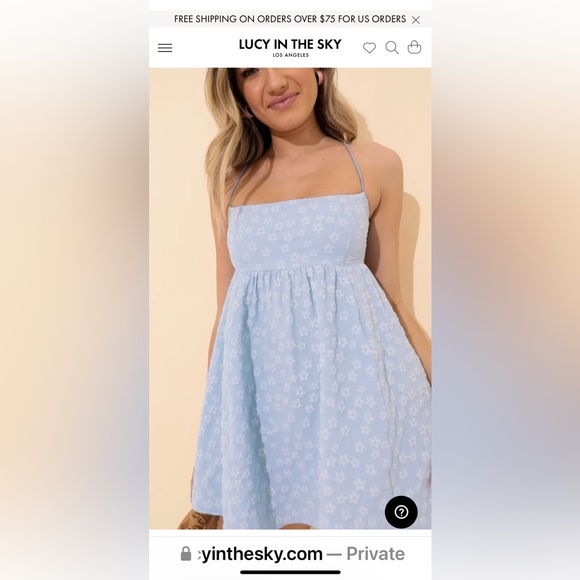 Lucy in the Sky Dresses & Skirts - Julianna baby blue floral baby doll dress size small